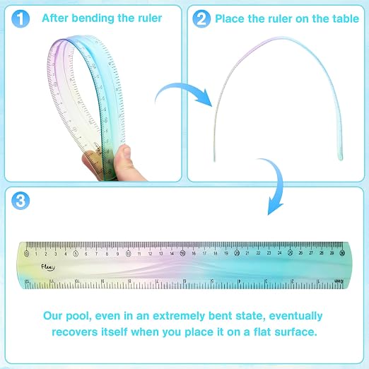 2 Pcs Flexible Ruler, 12 Inch Bendable Ruler - Image 3
