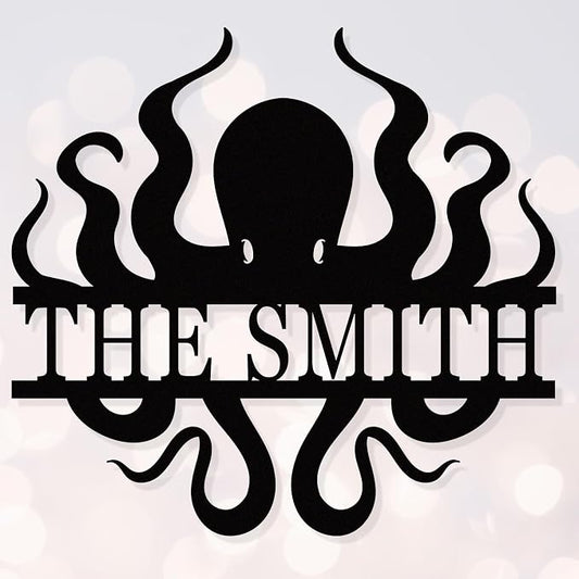 Custom octopus metal signs，personalise octopus wall art，octopus decor，funny by HYTSIGN
