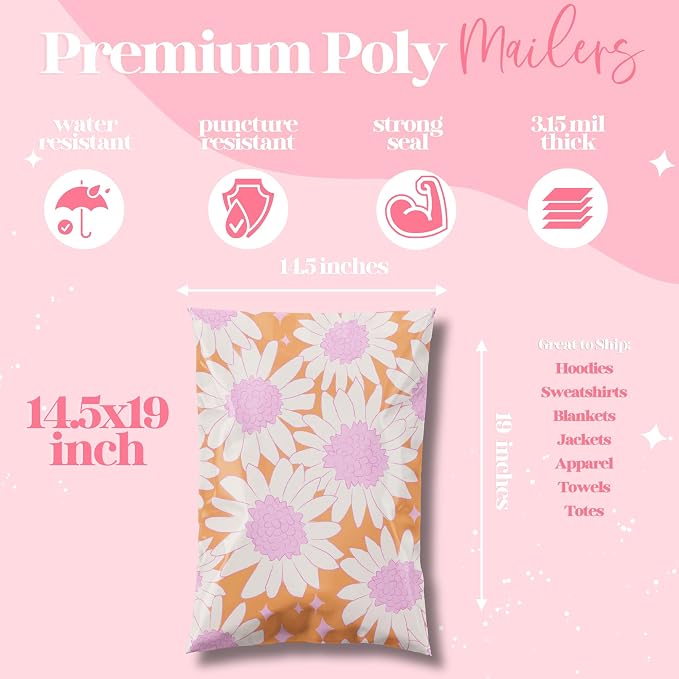 Pretty Package Store Poly Mailer 14.5x19, 100 Pack | Heavy Duty, Waterproof - Image 4