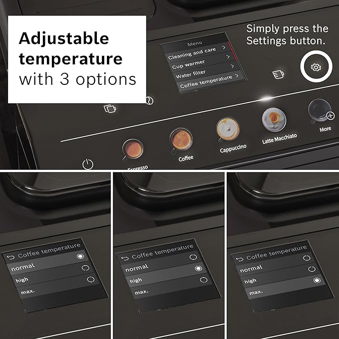 Bosch 500 Series Fully Automatic Espresso and Coffee Machine – Touch Control Panel, Milk Hose, Ceramic Grinder, Uses Beans & Ground Coffee, 9 One-Touch Drinks, in Black TPU40109-DeskLoop Office