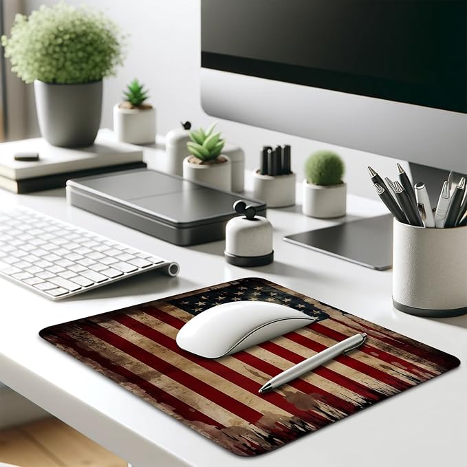 Vintage American Flag Mouse Pad - Image 7