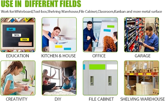STTMGN Dry Erase Big Magnetic Labels, Large Write On Magnets Name Tags Sticker - Image 6