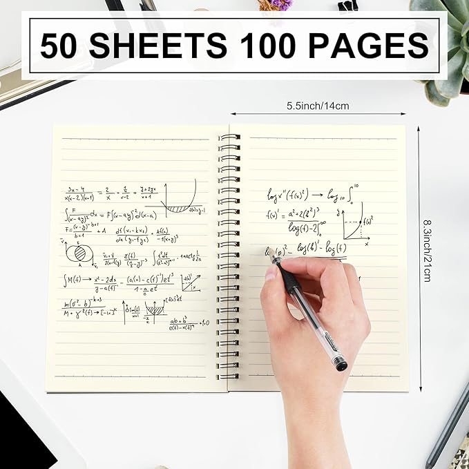 Yahenda 54 Pcs Spiral Notebook Bulk A5 Journal Lined 8.3'' x 5.5'' Writing Composition Paper Small Notepad Subject Notebook for Students Office Business Back to School Supplies (Black)-DeskLoop Office