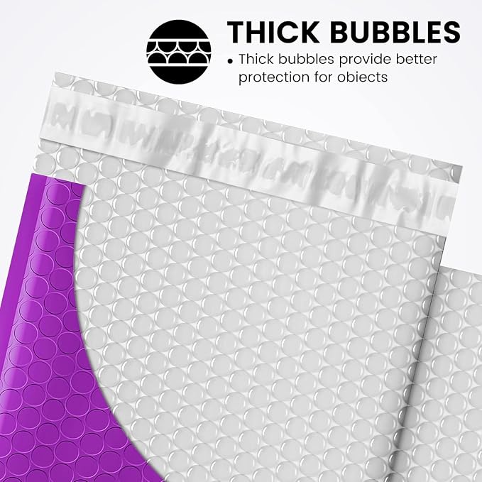 Fuxury Bubble Mailers 6x10" 600 Pack Purple Padded Envelopes Usable Size 6x9" - Image 5