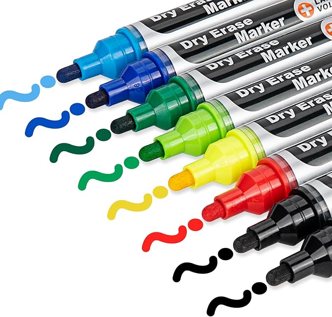 JOBONUS Glass Board Markers Erasable, Neon Dry Erase Markers by ANYUKE