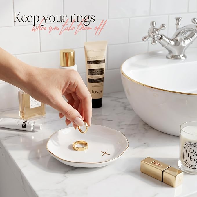 Ceramic Jewelry Tray, Personalized Initial Jewelry Dish - Image 5