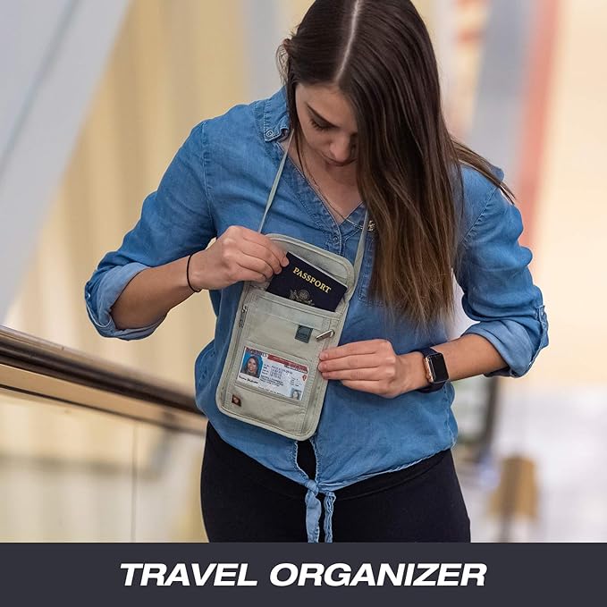 Lewis N. Clark RFID Blocking Stash Neck Wallet, Travel Pouch + Passport Holder - Image 9