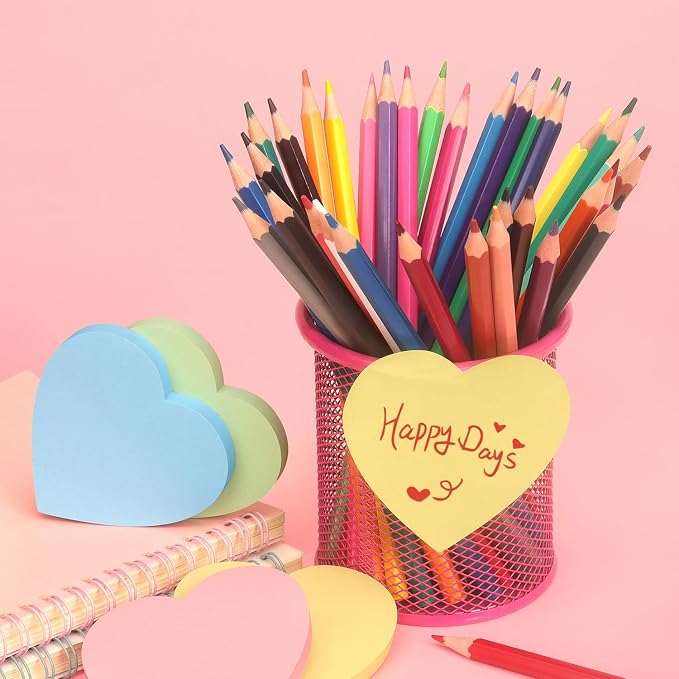 Heart Shape Sticky Notes 4 Color Pastel Colorful Sticky Pad 75 Sheets/Pad - Image 6