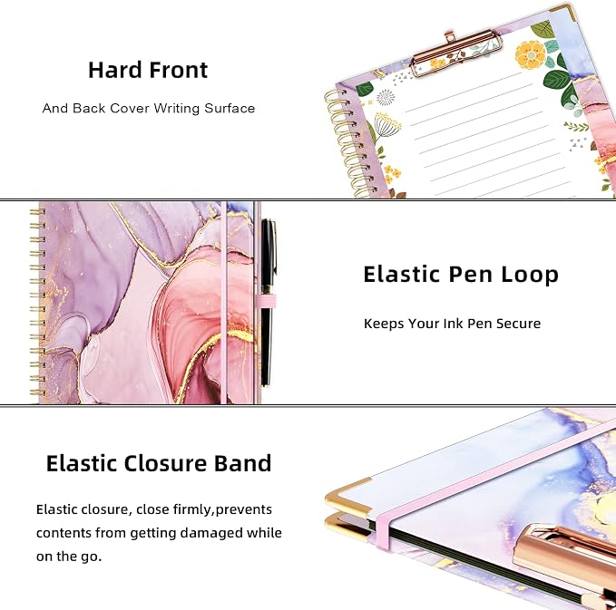 Ospelelf Clipboard with Storage 8.5 X 11，Padfolio Organizer, Spiral Portfolio - Image 5