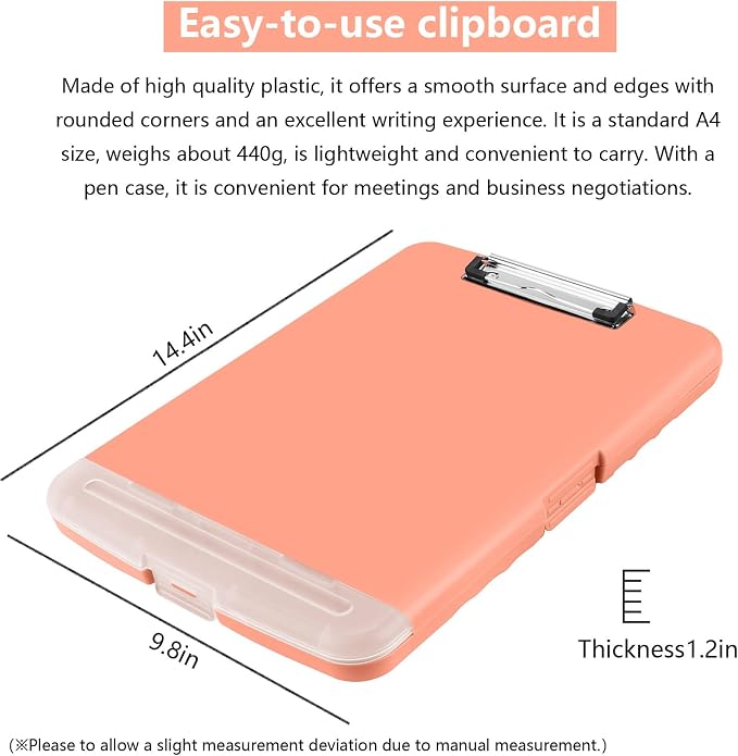 SFLHHDM Plastic Clipboard with Storage, High Capacity Clip Boards 8.5x11 with - Image 4