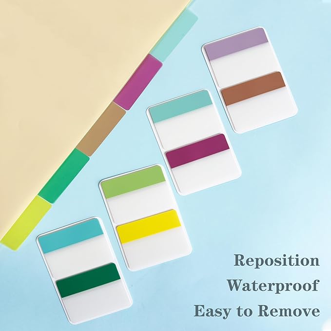 ELII 500 PCS Sticky Index Tabs 21 Sets, Colorful Book Tabs Sticky Tabs for Notebooks, Page Tabs for Binders, Page Markers Notebook Tabs-DeskLoop Office