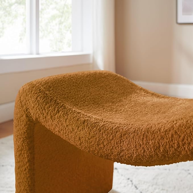 Large Footstool Ottoman, Multi-Functional Modern Foot Stool, Sofa Footrest Extra Seating for Living Room, Entryway, Hallways and Bedrooms, Large, Curry-DeskLoop Office