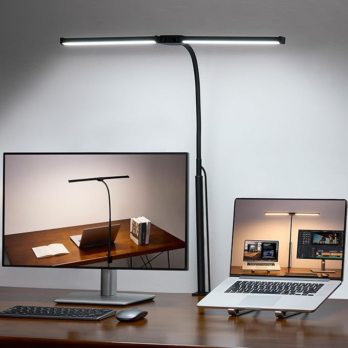 Voncerus LED Desk Lamp for Home Office, Double Head Architect Light by Voncerus