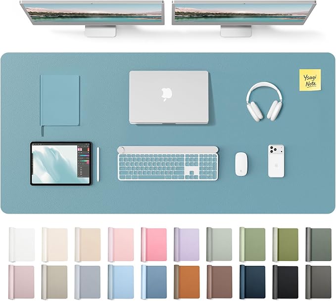 YSAGi Leather Desk Protector, Office Mat, Large Mouse Mat, Non-Slip PU Leather by YSAGi