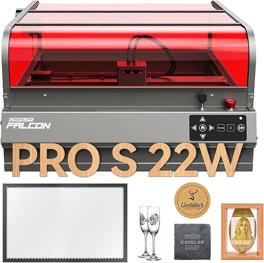 Creality Laser Engraver Faclon2 Pro S 22W Desktop Diode Laser Cutter and Engraver Machine with Enclosure,Smart Camera,Air Assist, Auto Focus Engraving Machine-DeskLoop Office