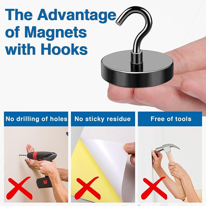 LOVIMAG Magnetic Hooks for Cuise Cabins, 170lbs+ Magnet Hooks Cruise Essentials - Image 5
