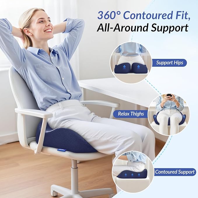 ZIKEE Pioneering Seat Cushion for Pressure Relief, Ergonomic Office Chair - Image 4