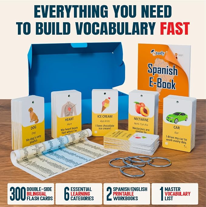 300 Bilingual English Spanish Flash Cards - Image 3