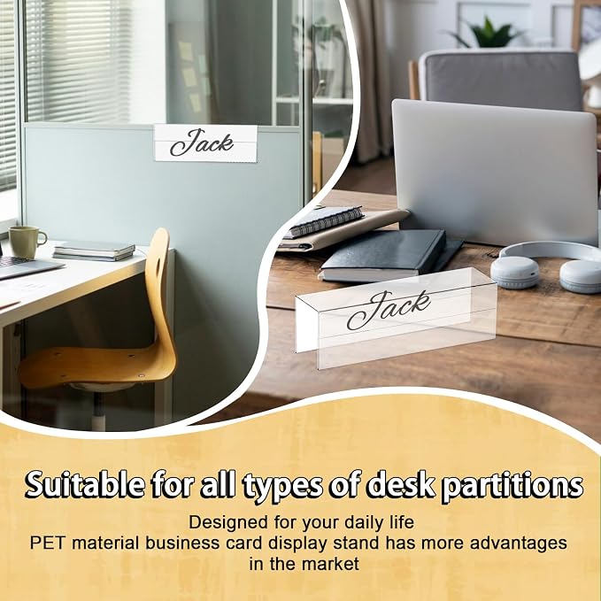2X8 PET Cubicle Name Plate Holders Cubicle Name Plate Sign Holder Wide 2.2 in - Image 5