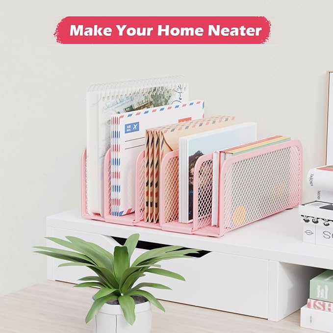 Mail Organizer Countertop, Metal File Holder - Image 6