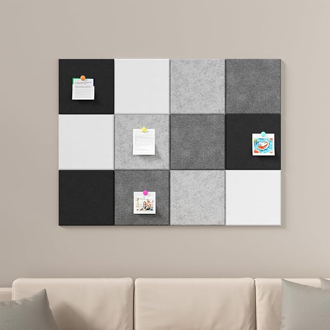 Large Cork Boards for Walls – 48 x 36 Self Adhesive Felt Wall Tiles, Ideal for Office Wall Organizing Bulletin Board, Easy to Install Cork Boards Felt Board-DeskLoop Office