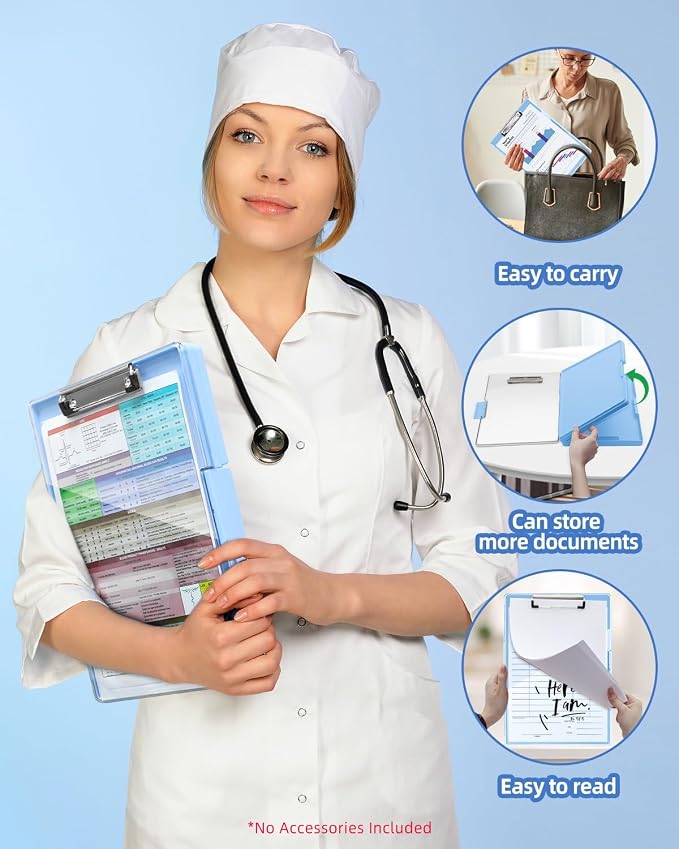 Clearview Clipboard with 2 Storage, Dry Erase 8.5x11 Heavy Duty ClipBoards - Image 4