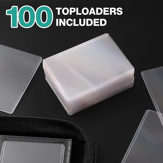 Toploader Binder, Holds 160 Toploaders, 100 Toploaders INCLUDED, 4-Pocket PU - Image 6