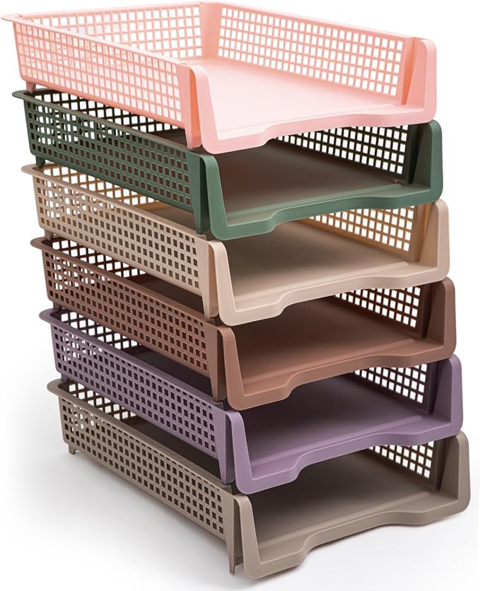 Geetery Set of 6 Turn in Trays Classroom Plastic Trays by Geetery
