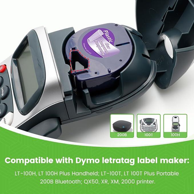 Label KINGDOM Compatible with DYMO Transparent LetraTag Label Maker Refills - Image 2