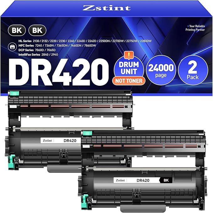 DR420 Drum Unit(Not Toner)Replacement Compatible for Brother DR420 DR-420 Imaging Drum HL-2270DW HL-2280DW HL-2230 MFC-7360N MFC-7860DW DCP-7065DN Intellifax 2840 2940 MFC-7240 HL-2240D Printer 2-Pack-DeskLoop Office