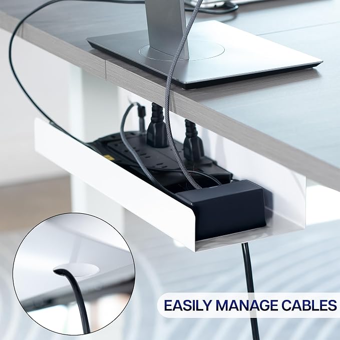 VIVO Under Desk 17 inch Extra Deep Cable Management Tray, Power Strip Holder - Image 6
