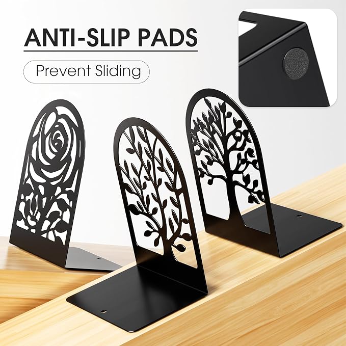 MaxGear Decorative Book Ends, Heavy Duty Bookends - Image 2