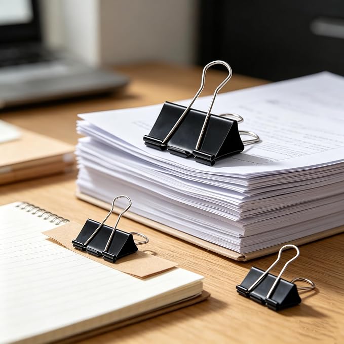 Black Medium Binder Clips - Image 5