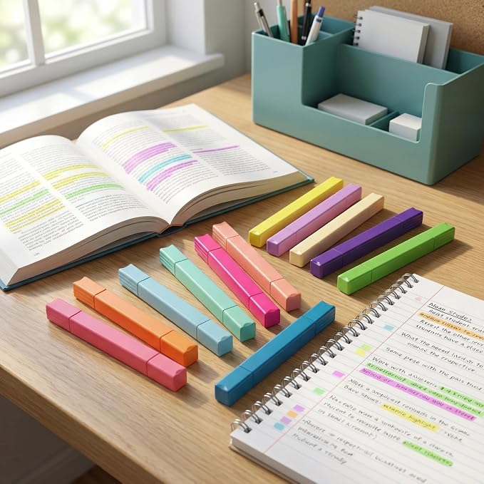 konket 12Pcs Dual Tip Highlighters, Pastel highlighters Quick Dry, Aesthetic - Image 7