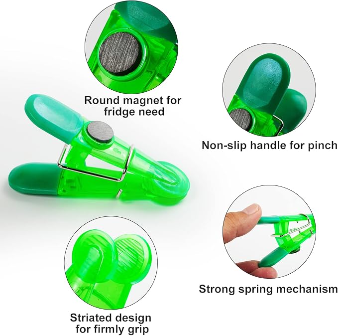 12 Pack Chip Bag Clips, Foods Snacks Bag Clamps Sealing Bar, Refrigerator - Image 3