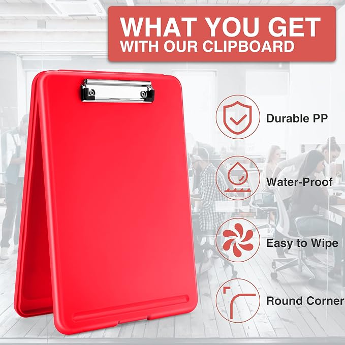 Sooez Clipboard with Storage, Plastic Storage Clipboards with Low Profile Clip - Image 4