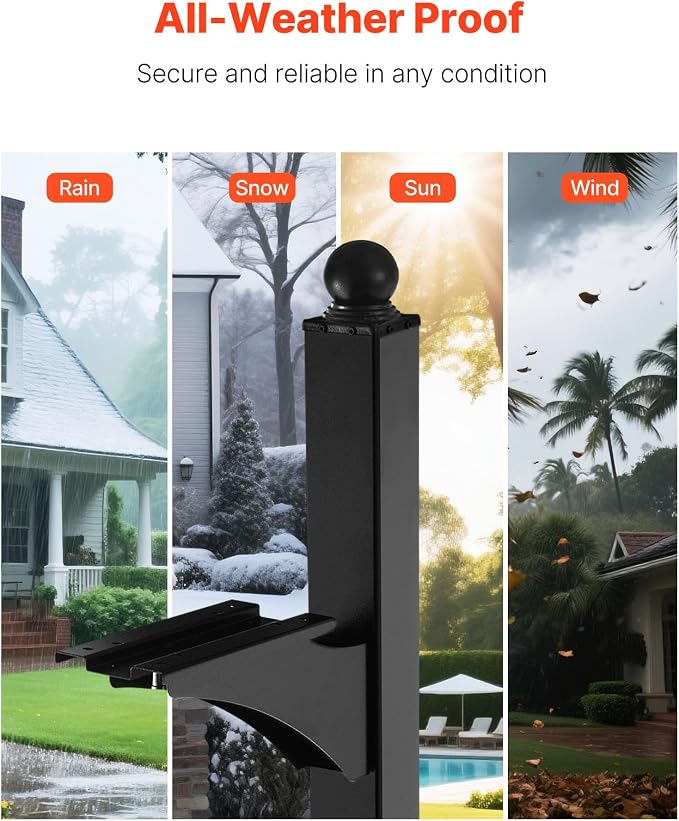 VEVOR Mailbox Post, Aluminum In-Ground Mounting Mail Box Stand - Image 5