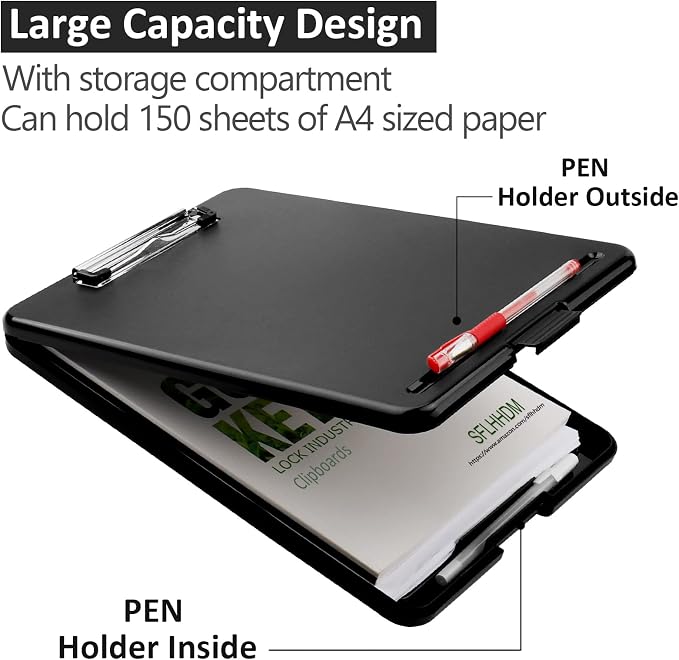 Clipboard with Storage, Storage Clipboard with Clip, Clipboards Foldable - Image 2