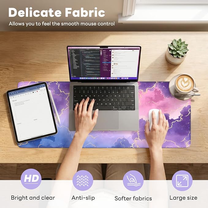 Desk Mat, Big Desk Pad, 31.5x11.8 Inches Extended Big Gaming Mouse Pad - Image 2