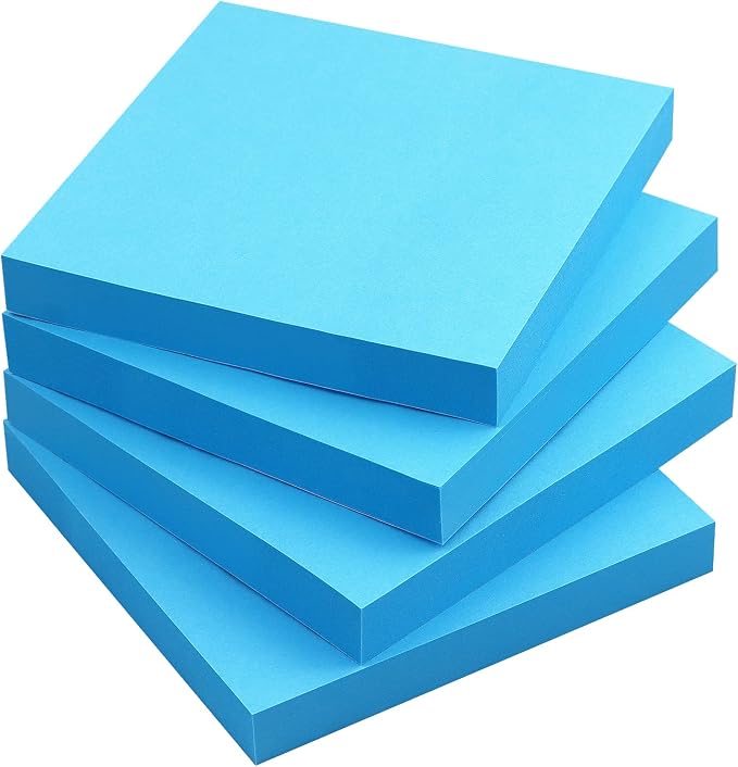 Sticky Notes 3x3 Self-Stick Notes Bright Colors Sticky Notes 4 Pads 100 by EasternWolf