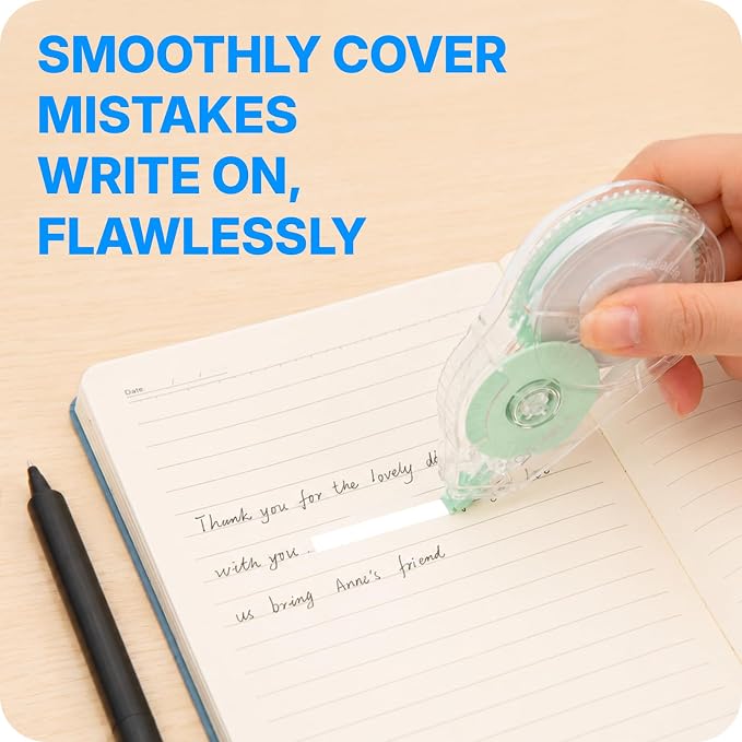 OWLKELA 2 Pack Plus Correction Tape, Tear-Resistant White Correction Tape - Image 6