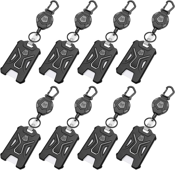 MNGARISTA 8-Pack Retractable Badge Holder, Heavy Duty Carabiner Keychain by MNGARISTA