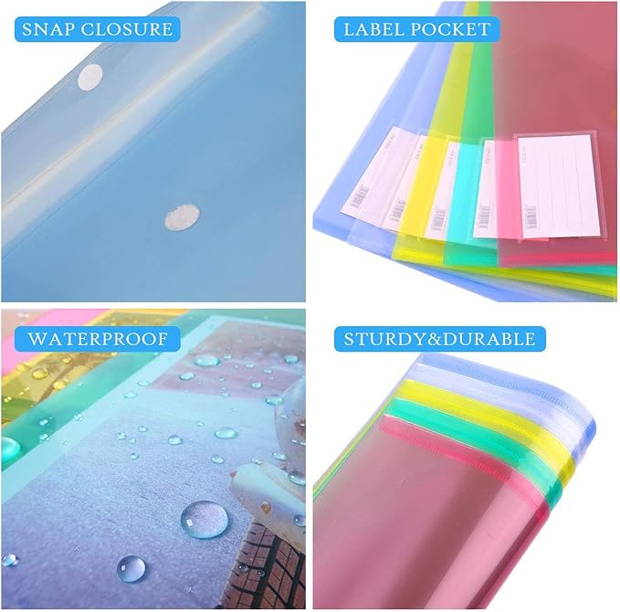 10 Pack Plastic Envelope Folders - Image 3