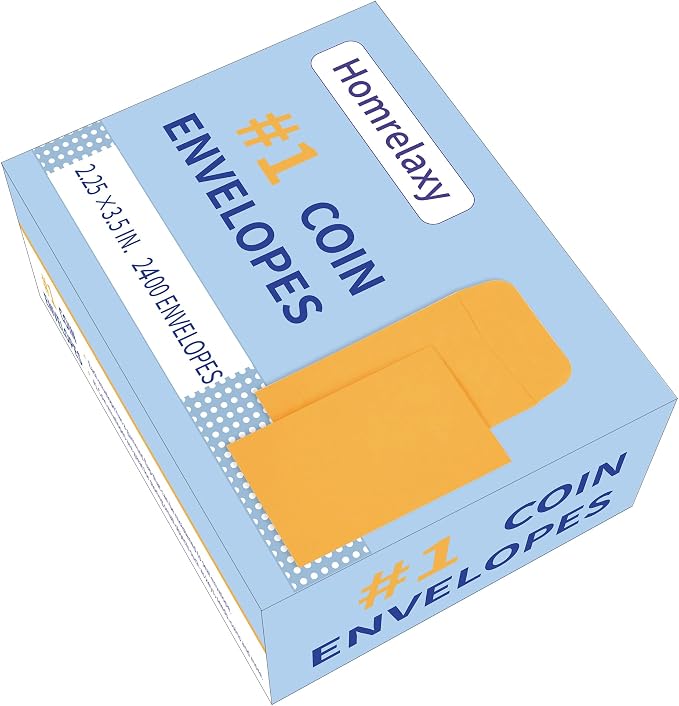 Homrelaxy #1 2400 Pcs Small Coin Envelopes 2.25" x 3.5" by Unknown