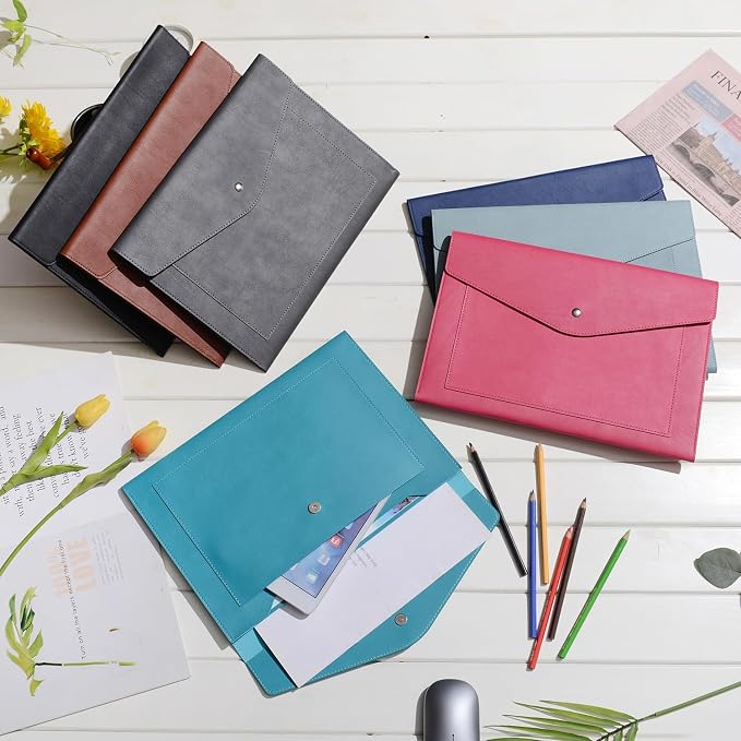 Wason Expanding A4 Document File PU Leather Envelope Case Holder-Large Size - Image 6