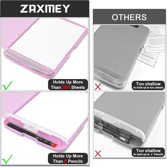 Plastic Clipboard with Storage, 8.5 x 11 Storage Organization Box Side-Opening - Image 5