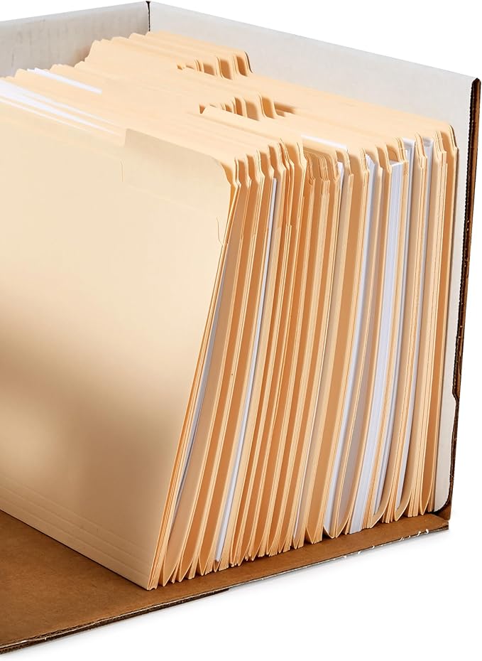 Amazon Basics Medium Duty Storage/Filing Boxes With Lid and Handles, Legal/Letter Size, 12-Pack, White, 16.2" L x 12.5" W x 10.5" H-DeskLoop Office