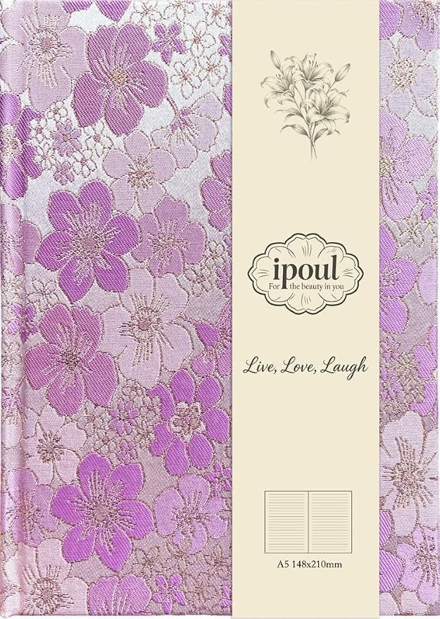 Purple Notebook, Floral Journal, Journal by ipoul