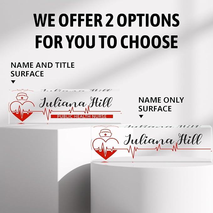 Personalized Name Plate for Desk, Nurse Office Decor for Women and Men - Image 3