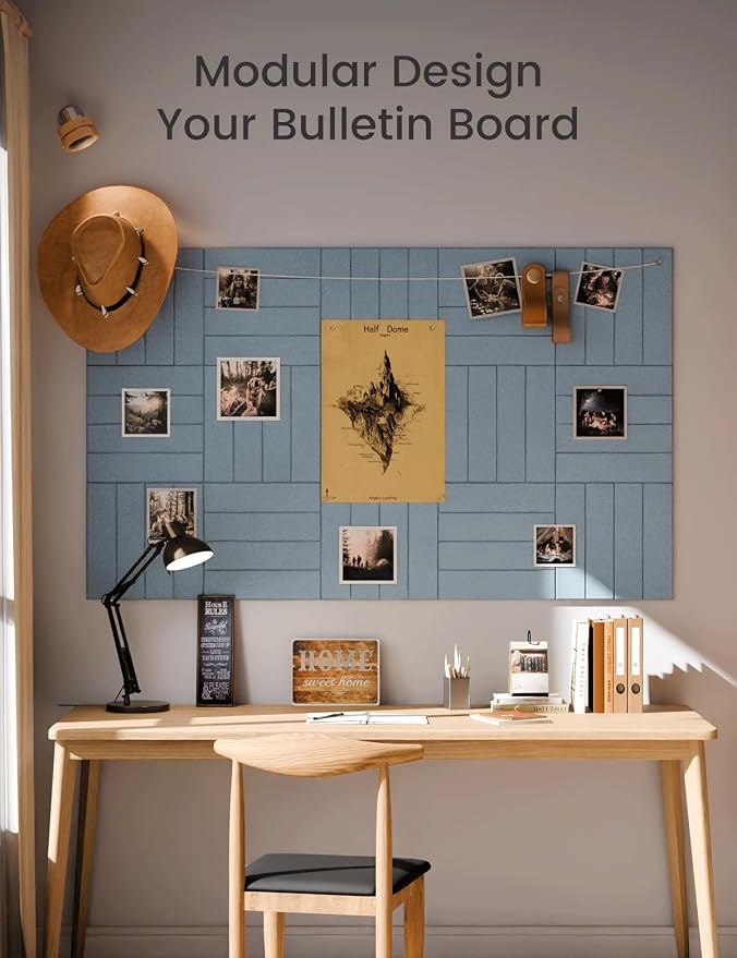 Fluxynara Felt Bulletin Board Tiles Large 48" x 36" Cork Board Alternative-12 - Image 8